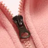 Chaquetas De Mujer Cuello Alto Mangas Largas Bolsillos De Color Sólido Tapeta Con Cremallera Chaqueta De Mujer Otoño Invierno Polar Polar De Doble Cara Cálido