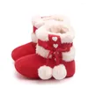 Babyschoenen Winter Sneeuw Babyslofjes Warm Baby Katoen Zachte Rubberen Zool Geboren Peuter Prinses Wieg Schoenen Meisjes 0-12M