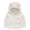 Jacken Fleece Kinder Mit Kapuze Herbst Winter Baby Mäntel Für Mädchen Jungen Kleidung Nette Bär Ohren Warme Kinder Oberbekleidung Kleidung 1-6Y