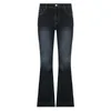 Womens Jeans Flare Low Waist Trousers Vintage Aesthetic Denim Pants Streetwear Mom Casual Korean Fashion Y2k 230828