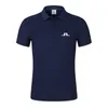 Мужские Polos Summer Men Men Golf Рубашки для вышивки J Lindeberg носить повседневное дышащее с коротким рукавом.