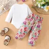 Kledingsets Peuter Meisjes Lange mouw Cartoon Bloemenprint Tops en broeken 2 STUKS Outfits Kleding Set Voor Baby Rompertjes Katoenen broek voor meisjes