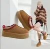 Tazz Women Boots Tasman Slippers Chestnut Fur Black Sheepskin Woman Men Ultra Mini Platform Shoes Sued