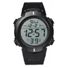 Armbanduhren Männer Schwarz Großer Bildschirm Sport Elektrische Uhr Mode Multifunktional Für Wasserdichte Kalender Reloj Hombre