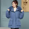 Casacos de trincheira femininos 2023 moda inverno com capuz grande gola de pele acolchoada parkas para baixo algodão casaco quente à prova dwindproof água blusão jaqueta