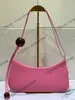 Designer bolsa de ombro RAPHIA camurça mulheres bolsas Le Bisou Bag Perle Simon Porte Mousqueton Moda Baguette raohia senhoras pequenas bolsas de couro azul marinho rosa marrom