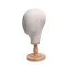 Hair Trimmer 22'' Canvas Mannequin Manikin Hats Caps Display Cork Block Head Model Detachable Wood Stand 230828