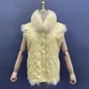 Chaleco real Reversible de piel sintética para mujer, abrigo de invierno femenino de doble cara Natural de lujo, moda corta, 230828