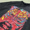 メンズTシャツ良質のスケルトンレターファッションTシャツメンズ特大のビンテージウォッシュウィメンTシャツストリートウェアティーメンズ衣類