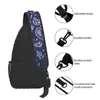 Rugzak Blauwe Bandana Paisley Patroon Crossbody Sling Heren Boheemse Bloemenstijl Borst Schoudertas Voor Reizen Wandelen Dagrugzak