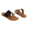 Chinelos de verão senhoras sandálias deslizamento em causal flip flop sapatos femininos praia chinelo moda metal saltos planos tamanho grande 43