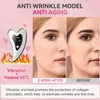 Appareils de soins du visage 4 en 1 électrique Gua Sha masseur de visage outils de grattage de vibrations chauffées Anti rides double menton dispositif de levage du visage 230828