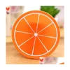 Mats Pads Fruit Sile Coaster Pattern Colorf Round Cup Cushion Holder Thick Drink Tableware Coasters Mug Pad Drop Delivery Home Garde Dhzn2