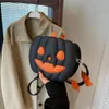 Kvällpåse pumpa crossbody pu läder axel med blixtlås justerbar rem halloween rolig demon messenger 230828