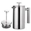 Bouteilles d'eau 350ml800ml1000ml cafetière presse française en acier inoxydable à double paroi pot isolé cuisine barware 230829