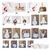 Christmas Decorations Sublimation Mdf Ornaments Round Square Shape Transfer Printing Blank Consumable 18 Styles Fy4266 Drop Delivery H Dhhau