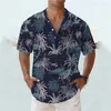 Chemises décontractées pour hommes Chemise pour hommes Coconut Tree Print Design Vêtements Mode Haute Qualité Col Debout Vacances Loisirs Surdimensionné Top