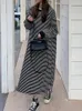 Hoodies femininos jyate moda chique listrado sweatshirts vestido outono manga longa casual para mulher 2023 tamanho grande solto moletom
