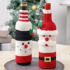 Knitting Wine Bag Holder Wine Bottle Cover Christmas Decoration Santa Claus New Year Party Champagne Holders Christmas Gift Bags Home Table Decoration