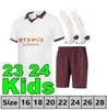 2023 2024 HAALAND CITY SOCCER JERSEYS GREALISH STERLING MANS VILLES MAHREZ DE BRUYNE FODEN Kit de football pour enfants Kits de football 23 24 MANCHESTERS