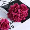 Dekoracyjne kwiaty wieńce 5 -głośne krawędź róży grupa nawilżająca prawdziwy dotyk róża bukiet ślub ślubny bukiet sztuczne kwiaty domowe imprezowe wystrój 230828