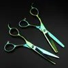 Scissors Shears professional Japan 440c left handed 6 '' green hair scissors haircut thinning barber makas cutting shears hairdresser 230828