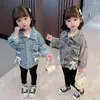 Jackets 2023 Girl Demin Jacket Fashion Print Children Spring Autumn Jean Coat Clothing For Teenager Girls