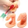 Nail Dryers 2pcs Art Practice Model False Finger Acrylic Manicure Training Display Tool