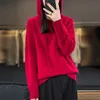 BELIARST 2023 Herbst/Winter Neue Kaschmir Pullover frauen Kleidung Mit Kapuze Pullover 100% Merino Wolle Stricken Top Mode Koreanische jacken HKD230829