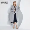 Womens Wool Blends MIEGOFCE Spring Autumn British Style Lady Lapel Long Trench Coat Solid Color Belt Scarf Casual Women Parka F22531 230828