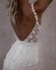 Dresses Vintage Mermaid Spaghetti Appliques Lace Wedding Dress Overskirts Backless Robe De Mariee Bridal Gowns