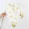 Fleurs décoratives 20 pièces de luxe 9 têtes grandes orchidées au toucher réel fausses pour la décoration de table à la maison Flores décor de salle indépendante de noël