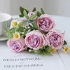 Decorative Flowers 1 Pc 7 Forks Pastoral Peony For Christmas Garland Home Ornamental Flowerpot Supplies Accessories Wedding Decor Artificial