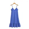 Casual Dresses Women's 2023 Summer Dress Fashion Hollow Out Embroidery Strapless Elegant Boho Vintage Lace Midi