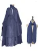 Ethnic Clothing Muslim Cardigan With Scarf Abayas Dress Chiffon Open Abaya Dubai Turkey Kaftan Casual Robe Kimono Female Caftan Islam 2 Pcs