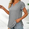 Herren T-Shirts 2023 Damen Sommer Tops Casual V-Ausschnitt Kurzarm Loose Fit Flowy