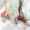 Chains Crystals Pendant Stone Holder Necklace Cord Hand-Woven Rope For Making Jewelry Creative Personality Natural Agate Net F3B5 Drop Dhzvn