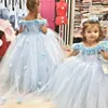 Девушка платья TULLE Puphy Flower Plore для свадебной вечеринки с коротким рукавом милый очень элегантный