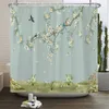 Rideaux de douche Plante fleurs et oiseaux rideau de douche imprimé style minimaliste moderne tissu polyester décor à la maison rideau de salle de bain avec R230829