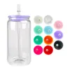 USA warehouse Wholesale BPA free colorful replacement plastic sealing pp Acrylic lid for 16oz glass can material Spill Proof Splash Resistant cover for straight cup