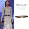 أحزمة العلامة التجارية الفاخرة الجلدية نساء محيطات حزام حزام Designerwomen Party Cowhide Belt Belt Gold Sloy Buckle Jeistband Jeals Gift 230828