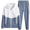 Homens Tracksuits Sportswear Terno Outono Casual Wear Coreano Mens Regular Fit Equipado Homens Ternos de Banho Tamanho Grande