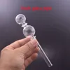 Wholesale Thick heady 18cm/7inch BIg Clear Glass Oil Burner Pipes Straight Glass hand Tubes pipe for smoking with double bubble