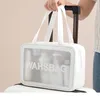 Cosmetische tassen hoesjes Dames Dubbellaags transparant Cosmetische tas Waterdicht PU Grote capaciteit Make-up organizer Vrouwelijke reistoilettas Beauty Case 230829