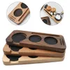 Tampers Wooden Coffee Tamper Stand Presser Holder For Espresso Puck Screen Tamping Station Distribution Lever Tool Mat 5158mm 230829
