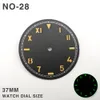 Other Watches 37mm Watch Dial Green Luminous Modified Watch Face Watch Parts Accessories for IWC Pilot 3600/6497 Automatic Movement 230829