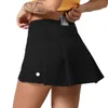 Trajes de limón para mujer yoga cintura alta falda de tenis ejercicio falda plisada animadoras vestidas cortas con fitness con chicas corriendo pantalones elásticos línea de ropa deportiva