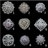 1.3 pouces brillant argent clair strass cristal Diamante fleur épingles gâteau de mariage Bouquet broche conceptions mixtes