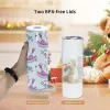 New Sublimation 20oz 30oz Tumblers Straight Cups Double Wall Stainless Steel Vacuum Insulated Travel Sippy Tumbler With Handles Two Lids for Portable Cover 829