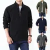 Vestes pour hommes grande taille hiver manteau à glissière col montant à manches longues hommes robe manteaux laine hommes chauds et